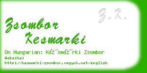 zsombor kesmarki business card